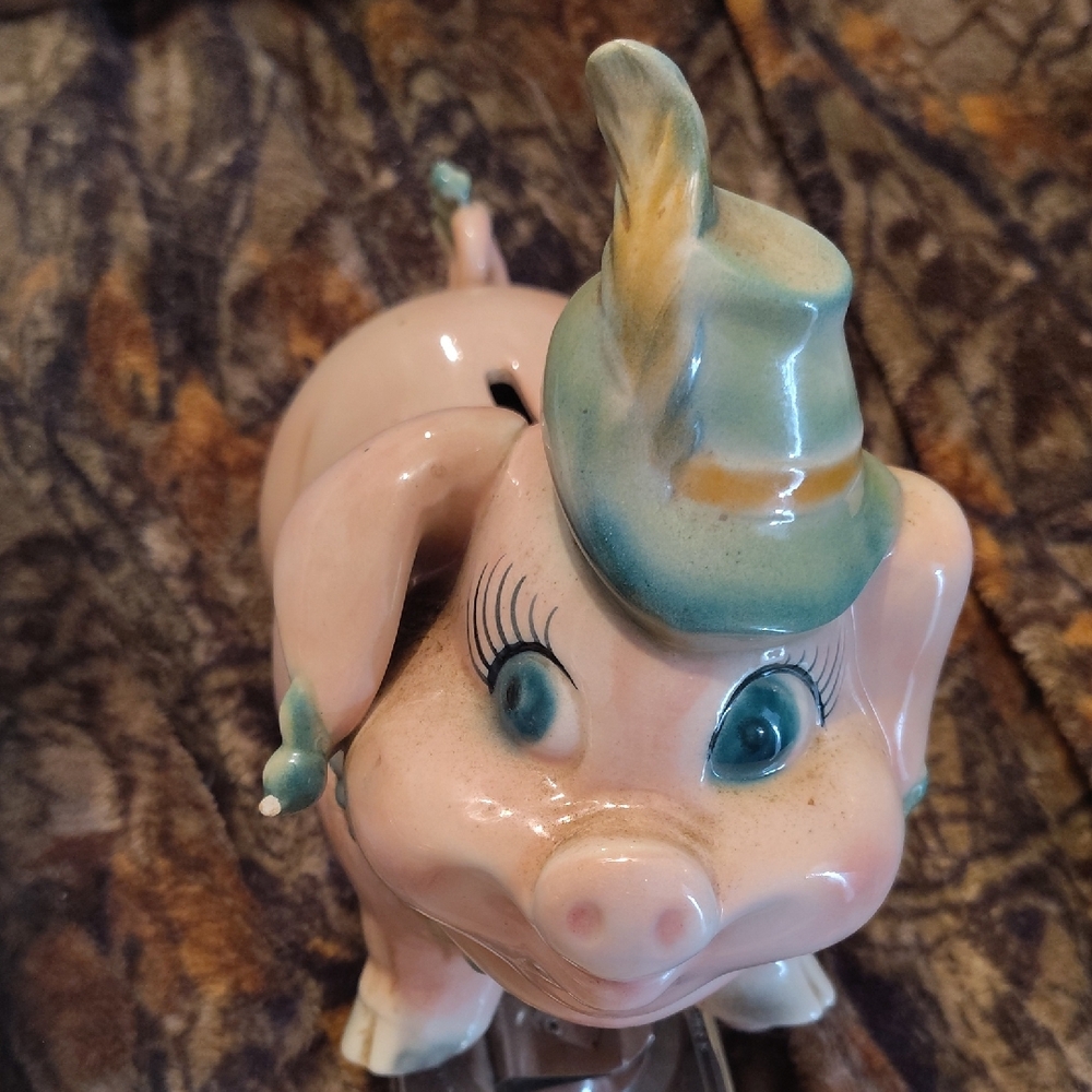 Vintage Ceramic Piggy Bank                All Dressed Up